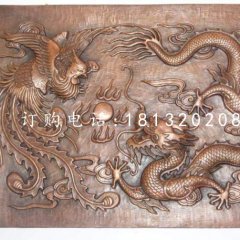 龍鳳戲珠銅浮雕紅銅壁畫(huà)浮雕