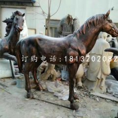 玻璃鋼仿銅馬雕塑，動物雕塑