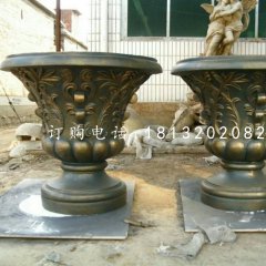 玻璃鋼花盆，仿銅歐式花盆