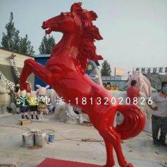 玻璃鋼立馬雕塑，噴漆動物雕塑