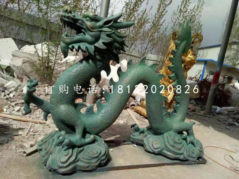 玻璃鋼龍雕塑，玻璃鋼噴漆雕塑