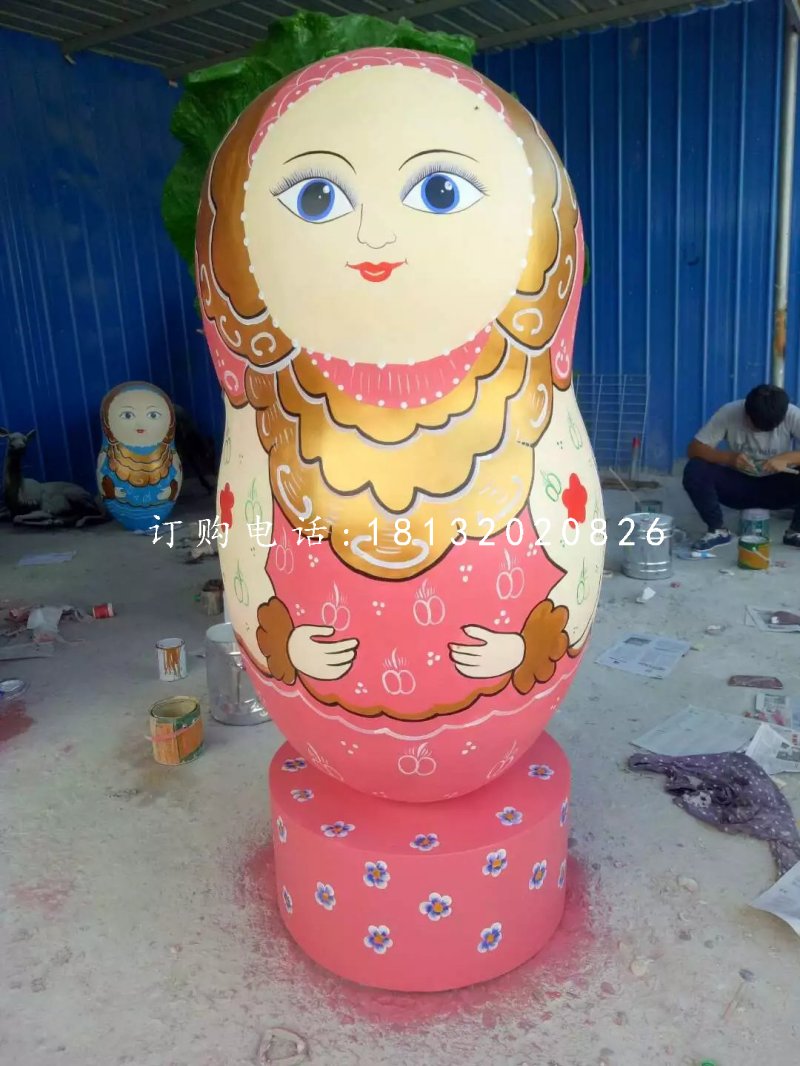 彩繪套娃雕塑，玻璃鋼景觀雕塑