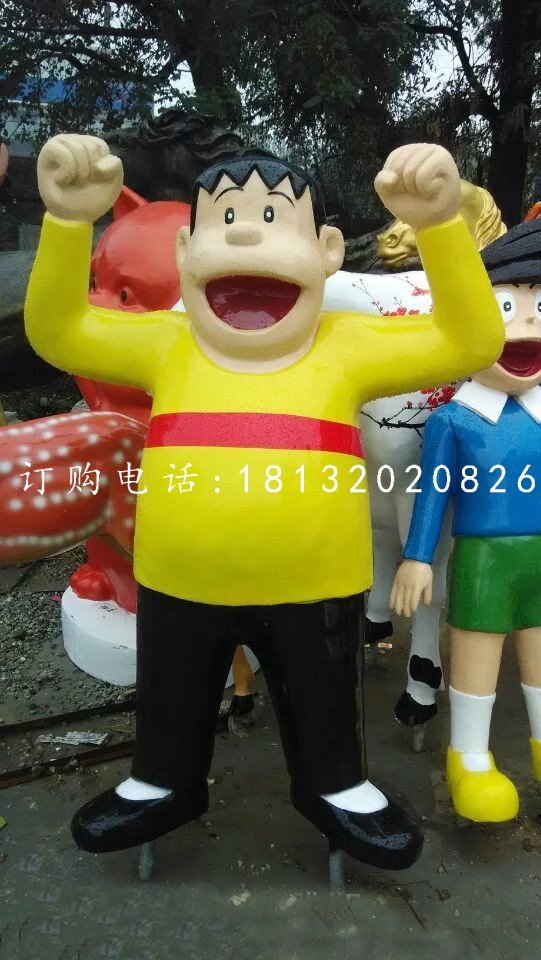 玻璃鋼胖虎雕塑，卡通人物雕塑