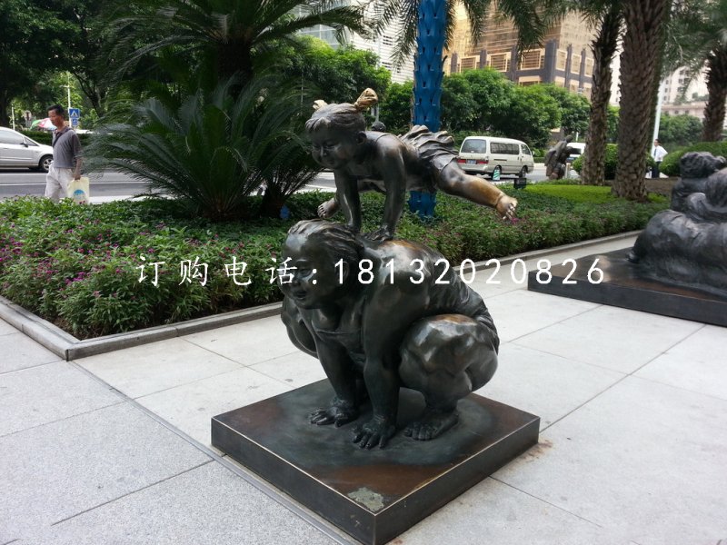 跳山羊銅雕，小區景觀銅雕