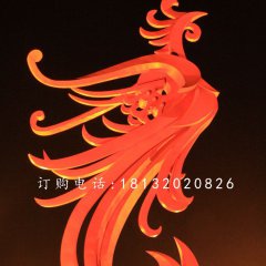 不銹鋼鳳凰雕塑，廣場抽象鳳凰