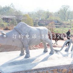 牛耕地石雕，廣場(chǎng)景觀石雕