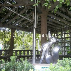 不銹鋼狐貍雕塑，動物雕塑