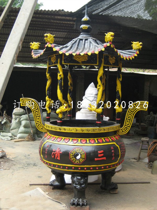 圓形香爐，鑄鐵香爐