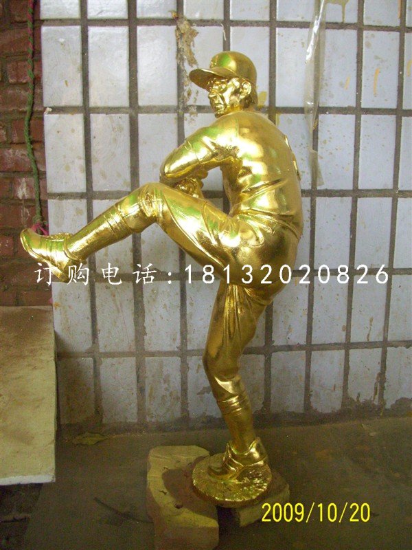 運動員銅雕，鎏金人物銅雕
