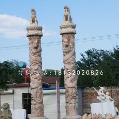 龍柱石雕，廣場石雕柱子