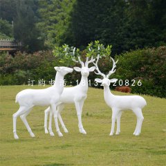 玻璃鋼樹葉鹿，玻璃鋼抽象動(dòng)物雕塑