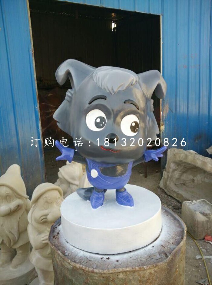 玻璃鋼小灰灰卡通動(dòng)物雕塑