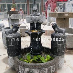 石來(lái)遠(yuǎn)轉(zhuǎn)石雕，青石流水?dāng)[件