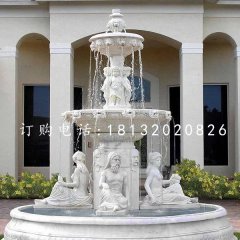 石雕噴泉，別墅漢白玉歐式噴泉