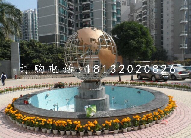不銹鋼地球儀雕塑，廣場不銹鋼雕塑