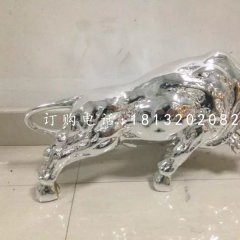 開荒牛雕塑，廣場(chǎng)不銹鋼牛雕塑