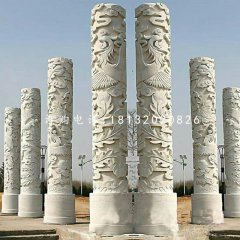 大理石鳳凰浮雕石柱，廣場石柱