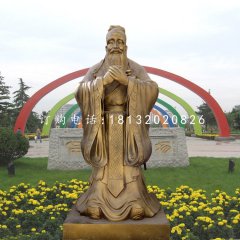 先師孔子雕塑，校園銅雕人物