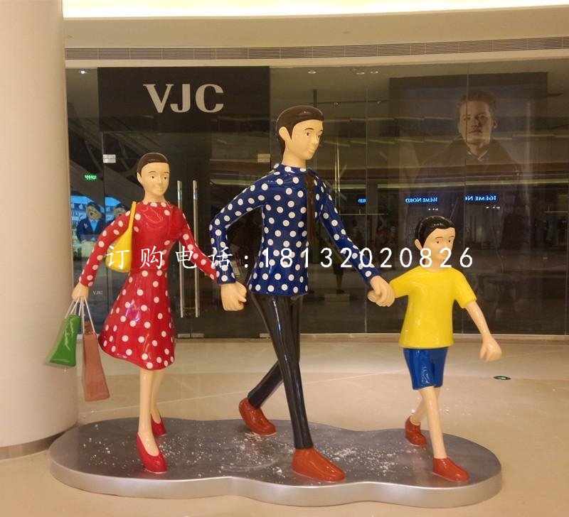 逛街的人物雕塑，玻璃鋼仿真人物