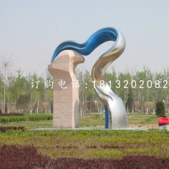 不銹鋼抽象彩帶雕塑，公園不銹鋼雕塑