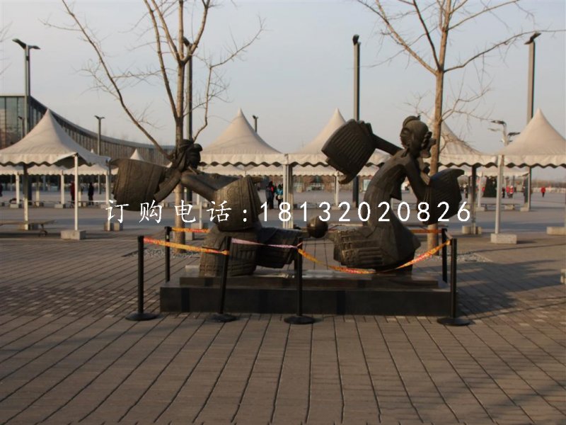 皮影戲人物銅雕，公園景觀銅雕