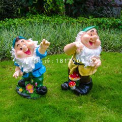 白雪公主小矮人雕塑，公園卡通人物雕塑
