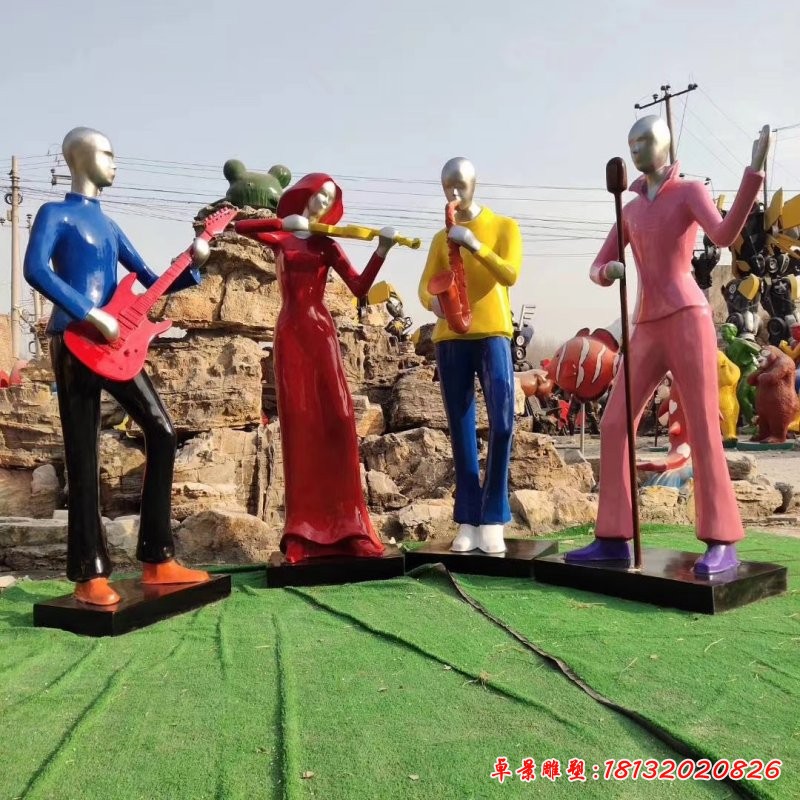 玻璃鋼樂隊人物雕塑