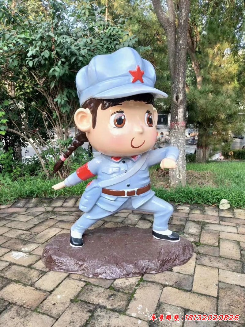 玻璃鋼卡通解放軍衛生員人物雕塑