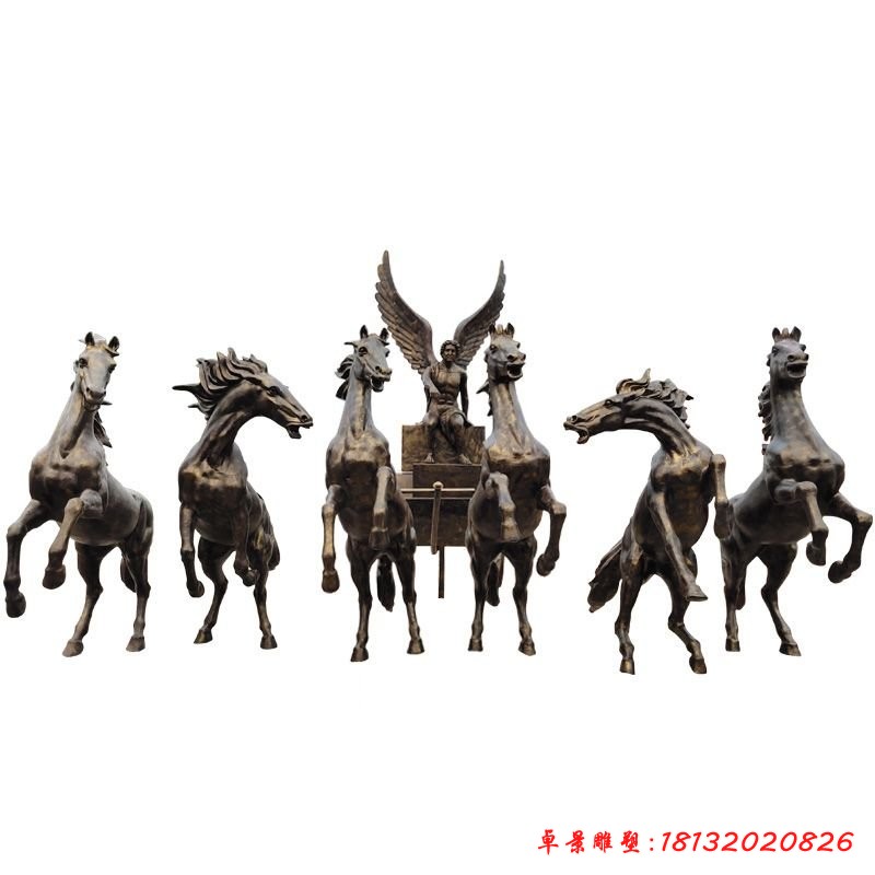 六匹馬阿波羅戰車銅雕