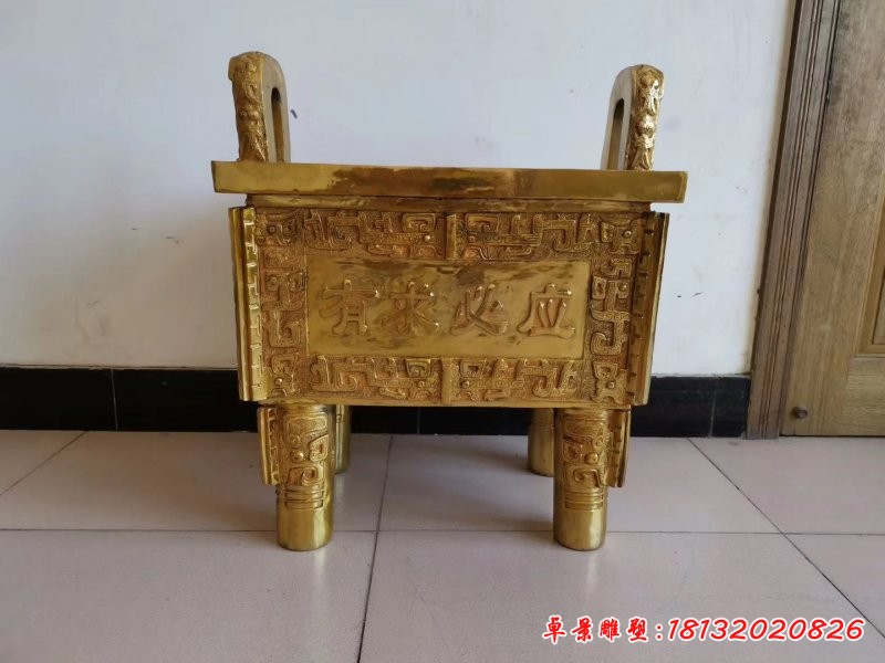 有求必應四足香爐銅雕