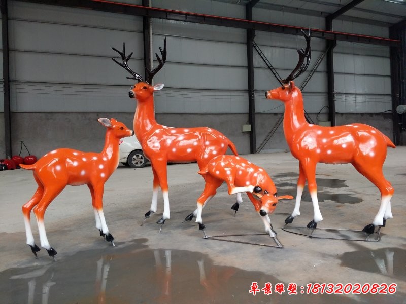 玻璃鋼梅花鹿組合