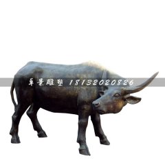 玻璃鋼仿銅牛，玻璃鋼金牛雕塑