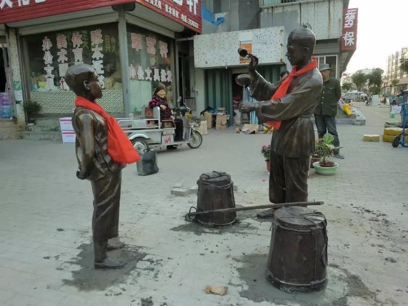 叫賣銅雕，人物銅雕，廣場景觀銅雕
