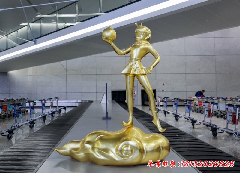 孫悟空銅雕，卡通孫悟空雕塑