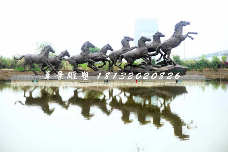 群馬銅雕，公園奔馬銅雕