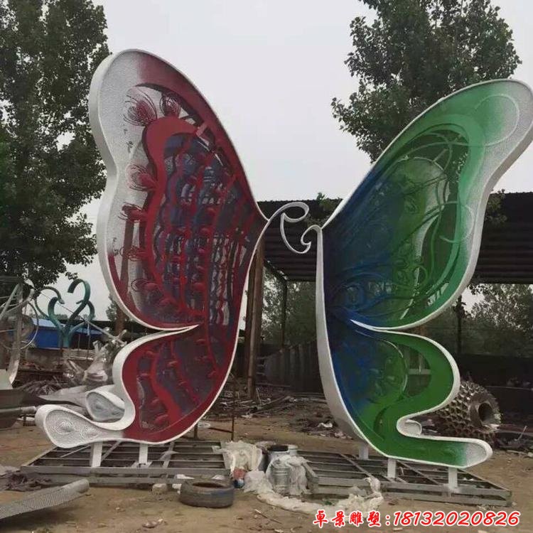 不銹鋼蝴蝶雕塑，廣場彩色蝴蝶不銹鋼雕塑