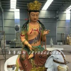 玻璃鋼普賢菩薩雕塑，玻璃鋼彩繪佛像