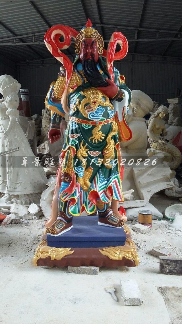玻璃鋼關(guān)公雕塑，玻璃鋼關(guān)圣大帝雕塑