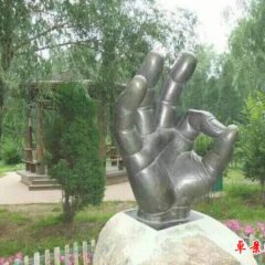玻璃鋼ok手勢(shì)雕塑，景觀玻璃鋼雕塑
