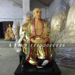 十八羅漢雕塑，玻璃鋼貼金佛像