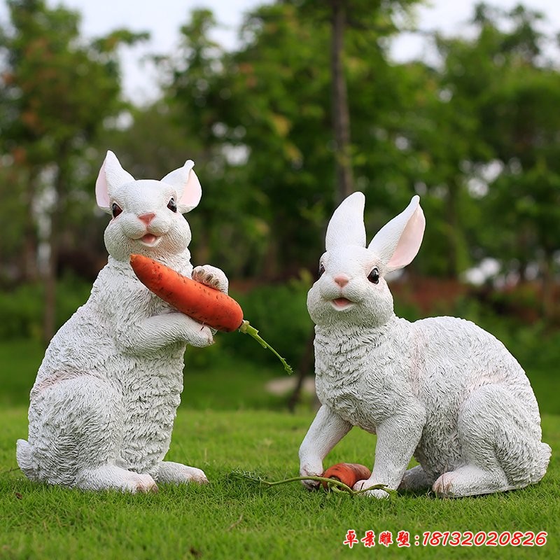 兔子雕塑，胡蘿卜雕塑，玻璃鋼卡通雕塑