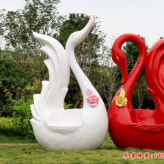 天鵝雕塑，公園玻璃鋼動(dòng)物雕塑