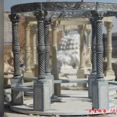 公園景區青石圓形涼亭