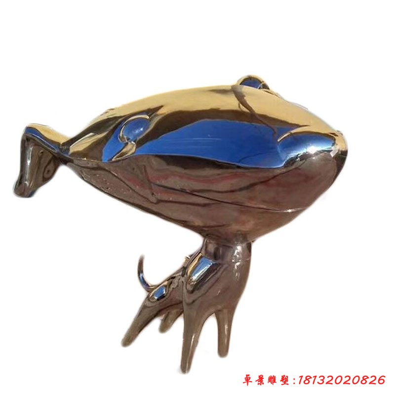 不銹鋼京東吉祥物卡通狗雕塑