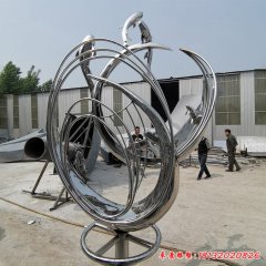 抽象不銹鋼鯉魚(yú)躍龍門(mén)雕塑