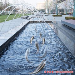 鏡面不銹鋼抽象魚(yú)雕塑