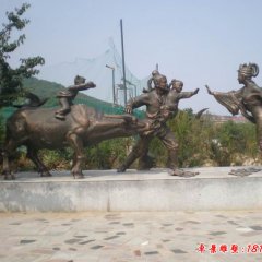 古代傳說人物牛郎織女銅雕