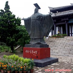 景區古代帝王秦始皇銅雕像