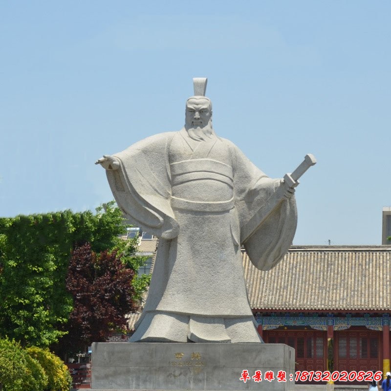 大理石古代名人曹操石雕