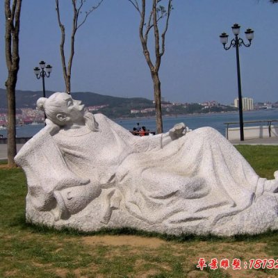 公園大理石李白石雕
